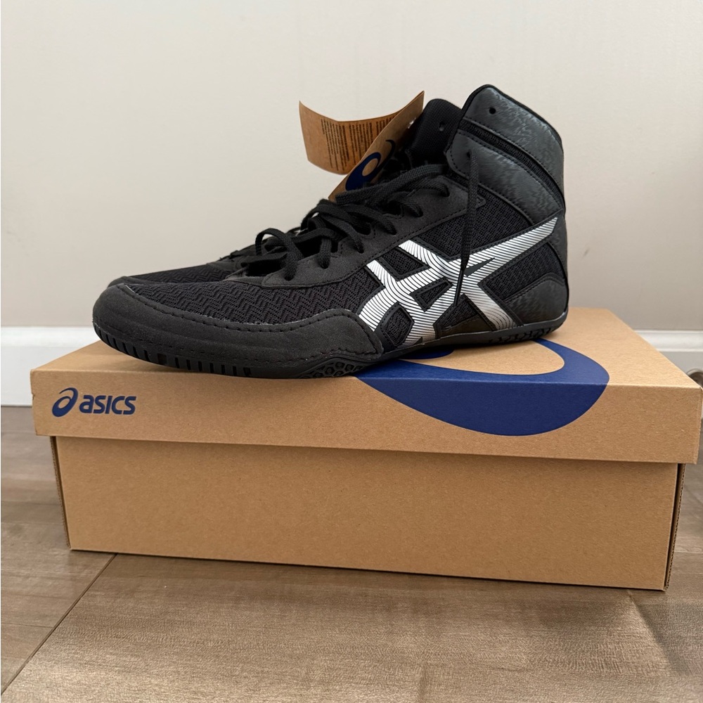NEW Asics MatControl‎ 3 Wrestling Shoes Men 13 Black Pure Silver 1081A053-001